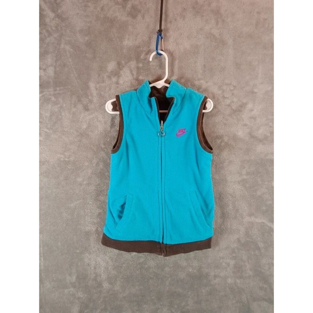 Girls 2000's Retro Nike Reversible Full Zip Vest Size 6
